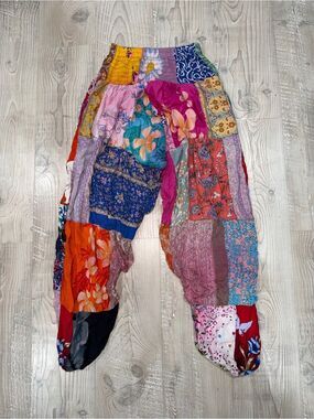 PURPLE LOTUS IMPORTS Boho Palazzo Patchwork Pants, One Size
